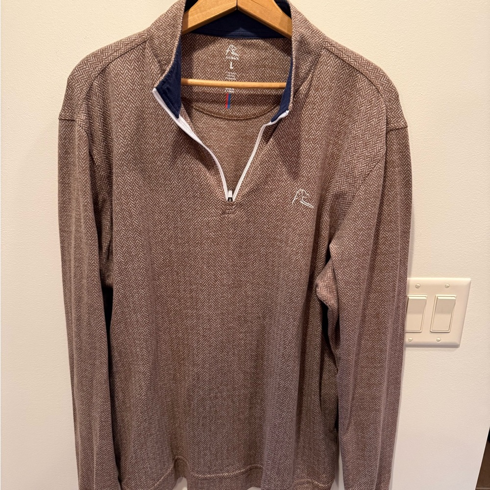 Rhoback Herringbone Quarter-Zip Sweater